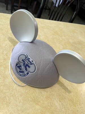 Disney Store 25th Anniversary Mickey Mouse Ears Hat Gray Brand New Disney World-image
