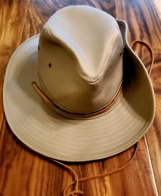 Authentic Walt Disney World Safari Hat Size Large Animal Kingdom Leather Strap M-image
