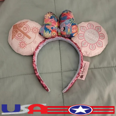 Disney Parks It's a Small World Mickey Minnie Mouse Ears Bow Headband New US💖-image