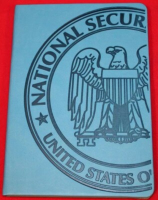 New NSA Leather Bound Journal *  National Security Agency Blue Leeman Notebook-image