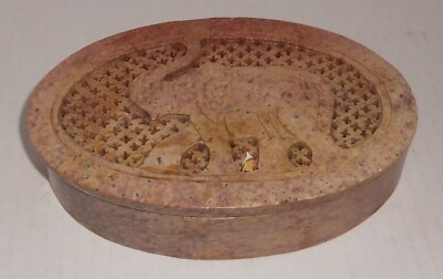 Walt DISNEY World Parks Animal Kingdom Elephant Stone Trinket Box India-image