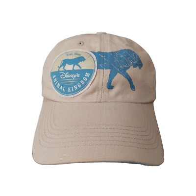 Disney Parks Animal Kingdom Kids Cap Tan Youth Hat Lion Logo Strapback Baseball-image
