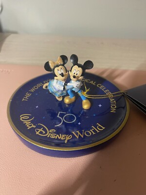 Walt Disney World 50th Anniversary Mickey & Minnie Mouse Jewelry Trinket Tray-image