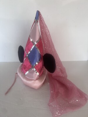 Vintage Walt Disney World Minnie Mouse Princess Hat Ears Veil Pink Sparkle-image