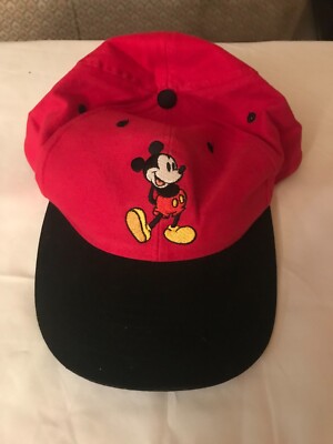 Red Mickey Mouse Walt Disney World Snap Back Adjustable Hat Cap-image
