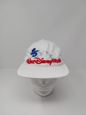 Vtg Walt Disney World 1996 25th Anniversary Corduroy Strap Back Hat USA MADE Cap-image