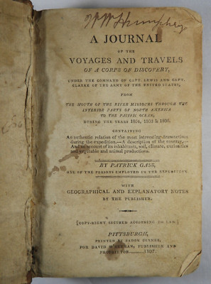 Patrick Grass Journal of Lewis & Clark Expedition - First Edition - Cramer, 1807-image