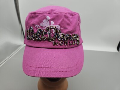 Walt Disney World Purple w/ Multi Color Beading, Metal Strap Back Cadet Hat-image