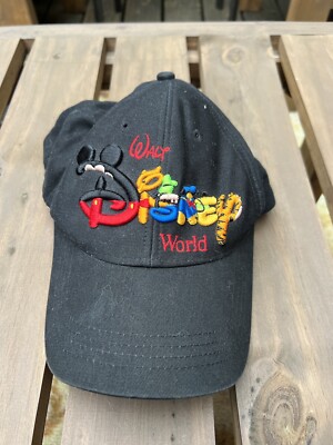 Vintage Walt Disney World Baseball Hat Embroidered Black Adult SnapBack-image