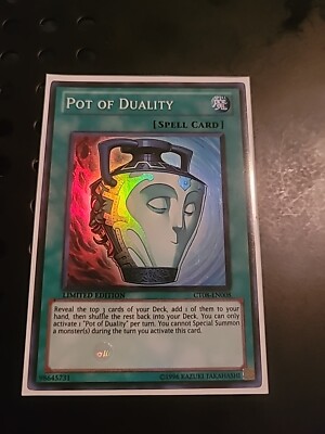 Yugioh! - Pot of Duality CT08-EN008 Super Rare Limited Edition Light Play!-image