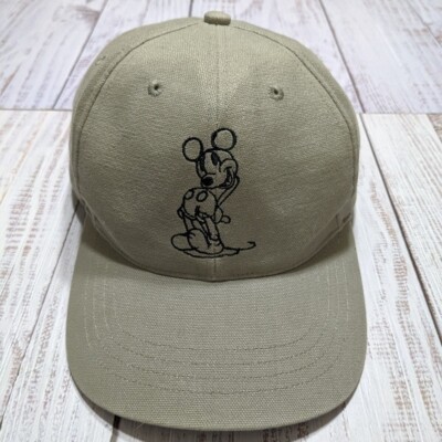 Vintage Mickey Leather Strapback Walt Disney World Baseball Cap Hat Adjustable-image