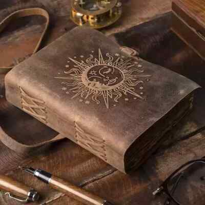 Genuine Leather Vintage Journal Deckle Edge Paper Handmade Leather bound Journal-image