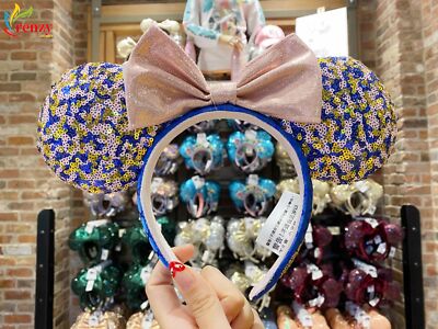 Disneyland Resort Headband Disney Parks Minnie Pink Navy Gold Sequin Ears-image