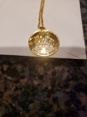 Vintage Disney Gold Tone Necklace Disney Palace-image