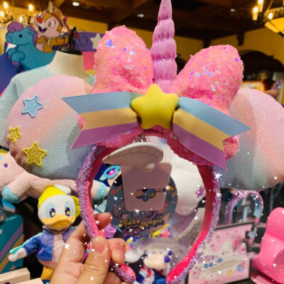 Shanghai Disney. Parks 2025 Spring Unicorns. Minnie Mouse Ears Sequins Headband-image