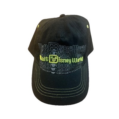 Disney Parks Walt Disney World Black Cap Hat Size Adults Green Embroidered-image