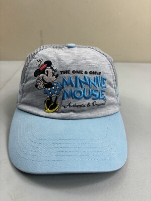 Disney Parks Hat Mini Mouse Strap-back Two Stripe Mesh Back Cap Gray Blue-image