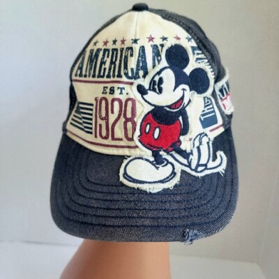 Walt Disney World Mickey Mouse 1928 Adult Ball Cap Hat Distressed Design-image
