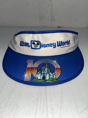 Vintage 80’s Walt Disney World 10 Year Anniversary Adult Visor Hat Adjustable-image