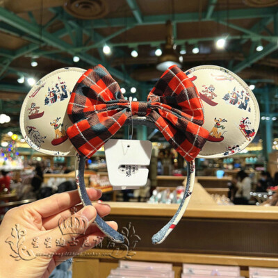 Limited Lodge Snow Minnie Mouse Ears Christmas Headband Disney Parks-image