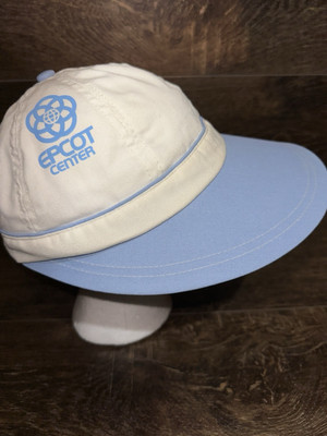 VTG Walt Disney World Epcot Center Sun Hat Cap Strapback Blue White Atlas USA-image
