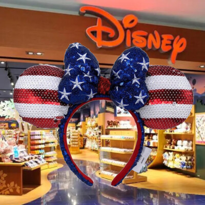 Americana Sequin Disney’Parks Stars Stripes Flag  Ears Limited Headband-image