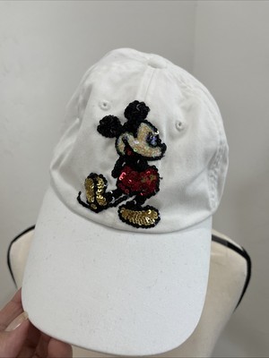 Walt Disney World White Sequined Mickey Mouse Adjustable Hat Cap-image