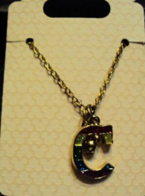 Mickey Mouse Icon Multicolor Enamel C Initial Necklace-image
