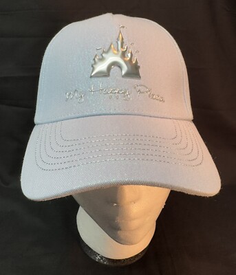 Walt Disney World Women’s “ My Happy Place” Cinderella Blue Shimmering Hat -image