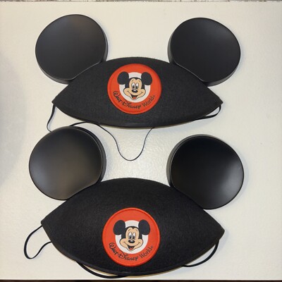 Disney Parks Walt Disney World Mickey Mouse Ear Hat  Patch Adult New 2 Set Pair-image