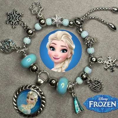 ELSA & NOKK Frozen Handmade Silver Slider Cabochon Charm Bracelet/Jewelry ✨ NEW-image