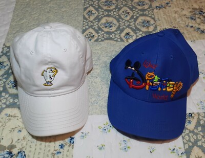 PAIR Of DISNEY HATS, WHITE CHIP AND BLUE WALT DISNEY WORLD -image