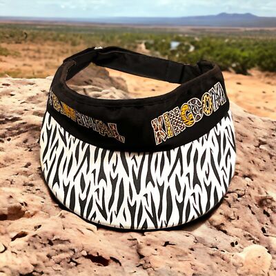 Disney's Animal Kingdom Zebra Strips Adjust Visor Hat Cap Walt Disney World Pic-image