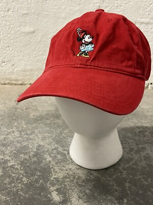 Walt Disney World WDW Minnie Mouse Embroidery Red Strapback Cap Adult Adjustable-image