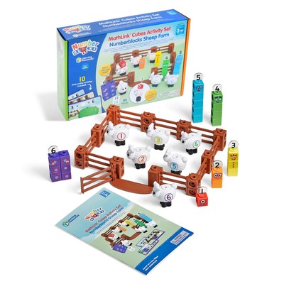Learning Resources MathLink Cubes Activity Set Numberblocks Counting Sheep Farm,-image
