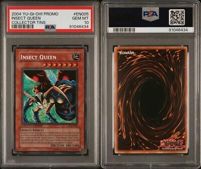 PSA 10 INSECT QUEEN CT1-EN005 COLLECTOR TIN YUGIOH 2004 SECRET RARE PROMO-image