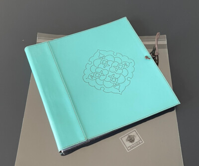 NEW World of Journals Album (Black Paper) Turquoise Faux Leather Bound w/Design-image