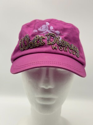 Disney Parks Hat Adult One Size Purple Walt Disney World Beaded Mickey Mouse Y2K-image