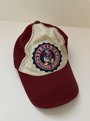 Vintage Walt Disney World Donald's Attitude Academy Strap Back Hat Cap-image
