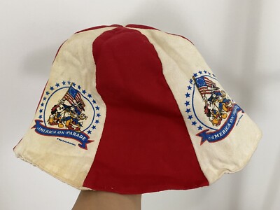 Vintage 1970's WALT DISNEY WORLD Mickey America On Parade SOUVENIR BUCKET HAT-image