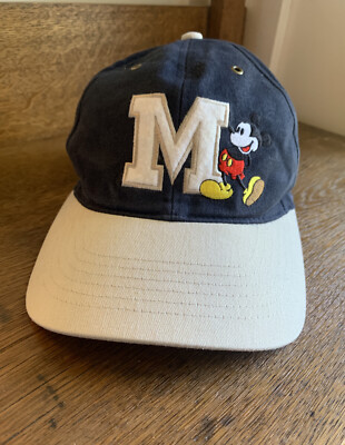 Walt Disney World Hat Vintage Ca. 1986 Mickey Mouse Clasp-back Baseball Cap Felt-image