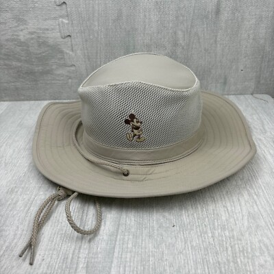 Vintage Walt Disney World Safari Hat Adult Mickey Mouse Animal Kingdom Beige-image