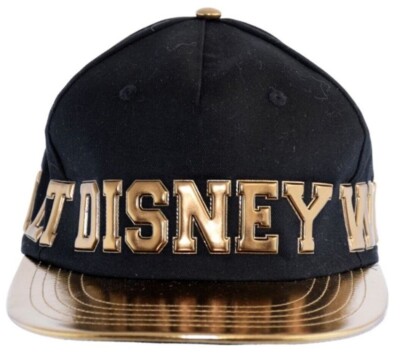 Disney Parks Black & Gold WDW Adjustable Snapback Cap Hat Adult Size NEW-image