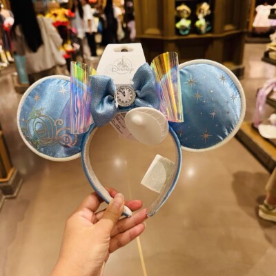 Disney Parks 2024 Cinderella Mickey Mouse Blue Ears Headband Disneyland-image