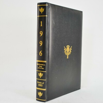 Encyclopedia Britannica Book of the Year 1996 Puffy Leather HC VGC-image