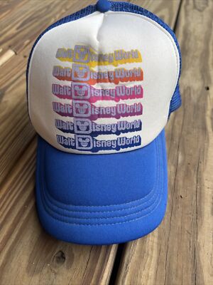 Vintage Walt Disney World Hat Disney Parks Blue Mesh Foam Snapback Trucker Cap-image