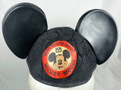 Vintage Walt Disney World Mickey Mouse Fan Club Hat with Ears - felt / plastic-image