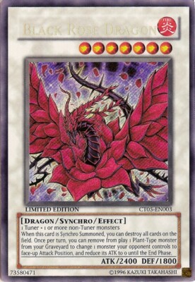 Yugioh! LP Black Rose Dragon - CT05-EN003 - Secret Rare - Limited Edition Lightl-image