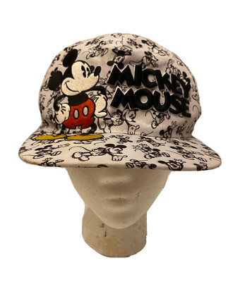 Disney Parks Mickey Mouse Snapback Hat Graffiti All Over Print Cap Adult 57-60-image