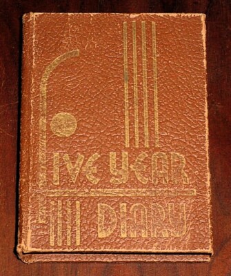 FIVE YEAR DIARY - Antique, Unused, Vintage, Very Old, Leather-bound, Intact-image